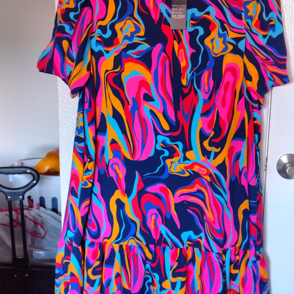 Colorful Abstract Print Dress